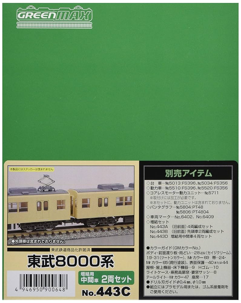Amazon | グリーンマックス Nゲージ 東武8000系 増結用中間車2両